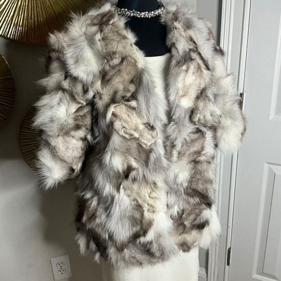 *ADRIENNE LANDAU Silver Fox Fur Jacket* - Picture 2 of 8